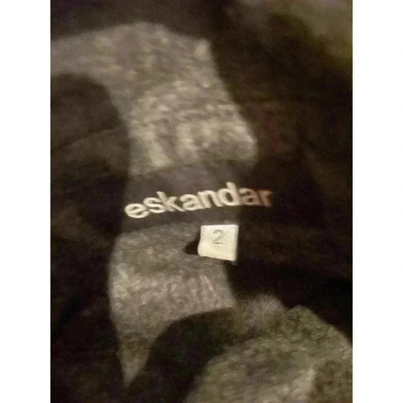 NEW Eskandar 2 O/S Gray French 34"L Wool Flannel Lux Tunic Shirt Top Mini Dress - Picture 4 of 6